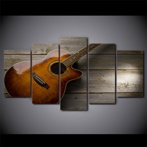 HD Printed 5 Pieces Classical Guitar Painting Canvas