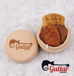 Wooden Round Box With Guitar Zone Logo