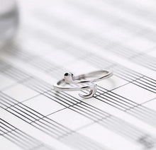 925 Sterling Silver Eighth Note Ring