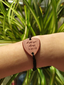 Beautiful Customized Wood Pick Bracelet + Wooden Gift Box