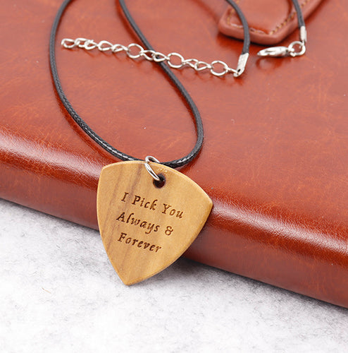 Customized Wood Pick Necklace
