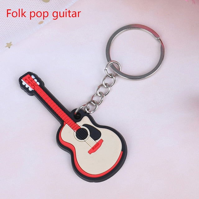 Folk Pop Guitar Keychain