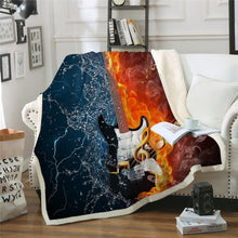 Fire And Water Guitar Bass Sherpa Blanket