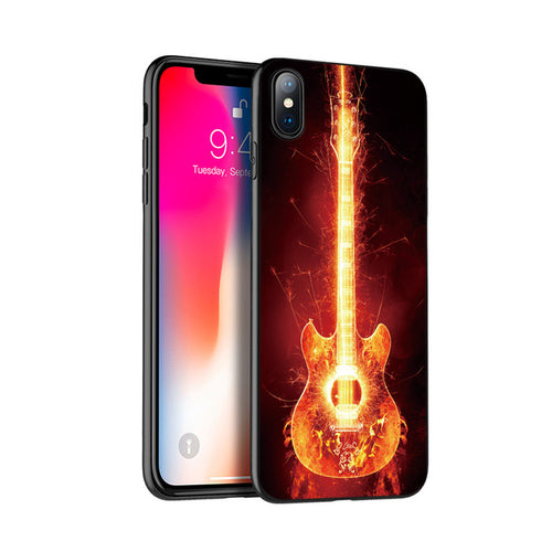 Guitar Flame Silicone Case for iPhone