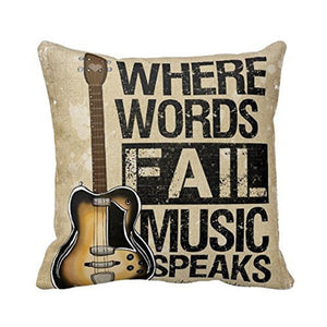 Music Speaks Cotton Pillow Cover