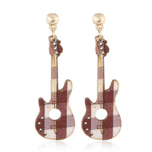 Wood Guitar Earrings