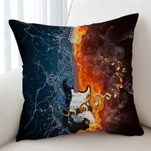 Fire and Water Guitar Pillow Case Cover