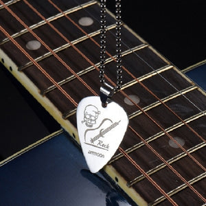 Guitar Pick Necklace Stainless Steel Ball Chain