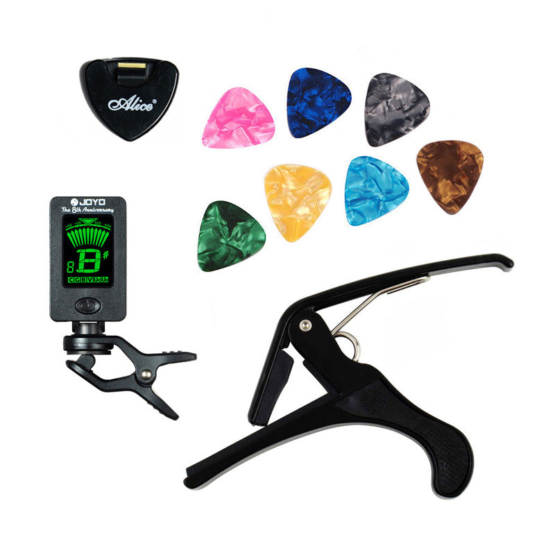 Tool Kit Guitar Tuner+Capo+Plectrum Holder+7 Picks