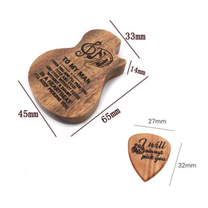 Limited Edition! To My Man Wooden Guitar Style Box + 2 Picks