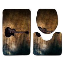 Guitar Pattern Bathroom Mat Set