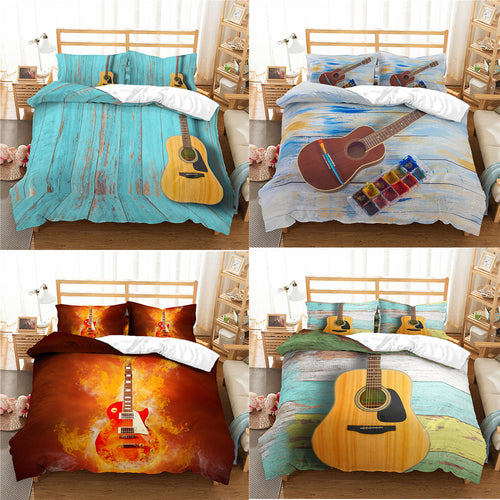 Bass Guitar Printed Bedding Set