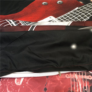 Black Red Guitar Bedding Set