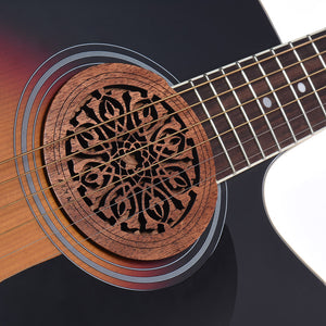 Guitar Sound Hole Cover Mahogany Wood for EQ Acoustic