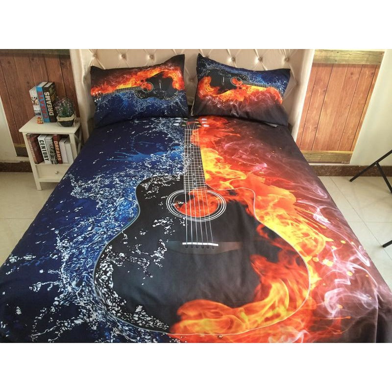 Fire and Water Guitar Bedding Set