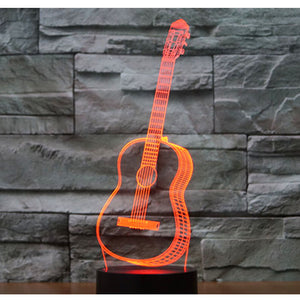 Guitar 3D LED Night Light with 7 Colors