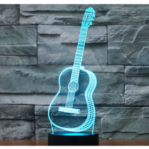 Guitar 3D LED Night Light with 7 Colors