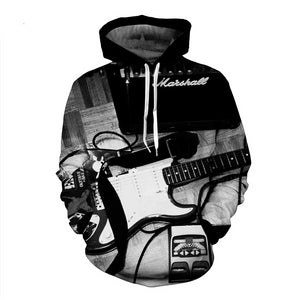 Guitar Sweatshirt Pattern 3D Printed Band Guitar