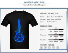 Electric Guitar Men T Shirts 3D Printed  100% Cotton Short Sleeve