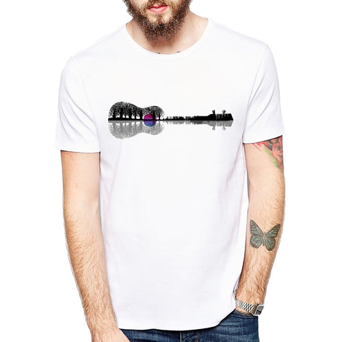 Music Instrument Tree Silhouette Design Guitar T-shirt