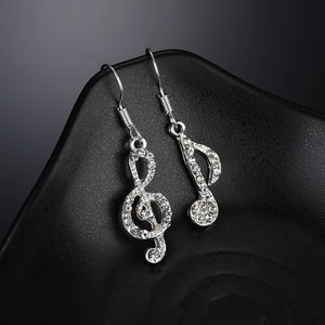 Rhinestone Musical Notes Earrings