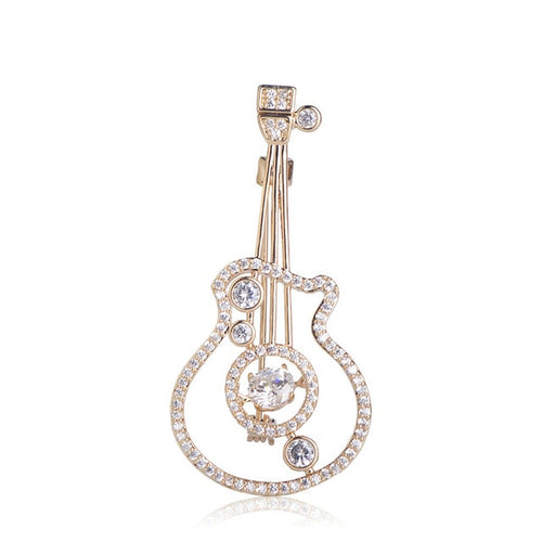 Elegant Guitar Shape Brooch Pin