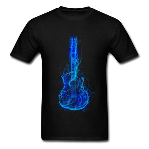 Electric Guitar Men T Shirts 3D Printed  100% Cotton Short Sleeve
