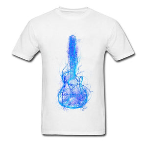 Electric Guitar Men T Shirts 3D Printed  100% Cotton Short Sleeve