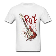 Rock Men Broken Guitar Print T-shirt