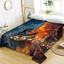 Fire And Water Music Guitar Bed Sheet
