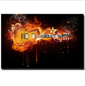 Electric Guitar Abstract Guitar Wall Art Canvas