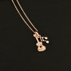 Musical Note And Guitar Necklace